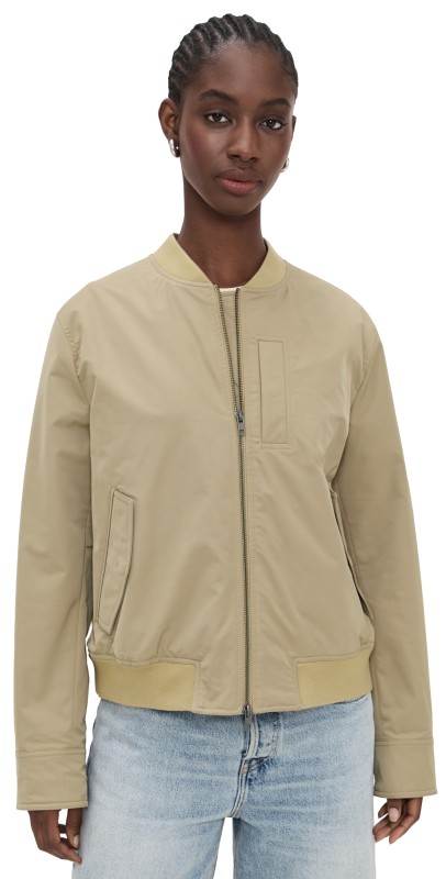 Vince Relaxed Tech Bomber Jacket Fawn