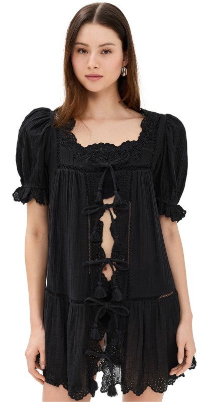 Sea Mae Short Sleeve Coverup Dress Black