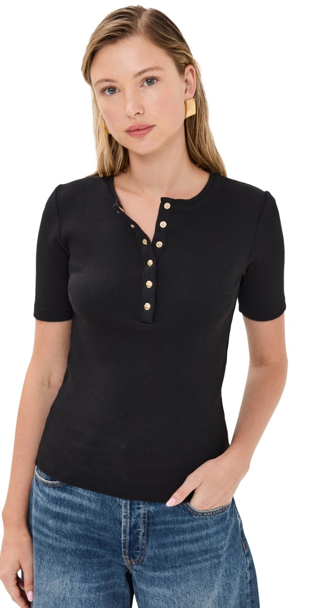 ANINE BING Alessia Tee Black
