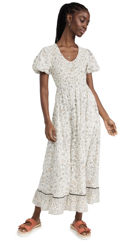 Cleobella Harmoni Ankle Dress Ornate Paisley Block Print