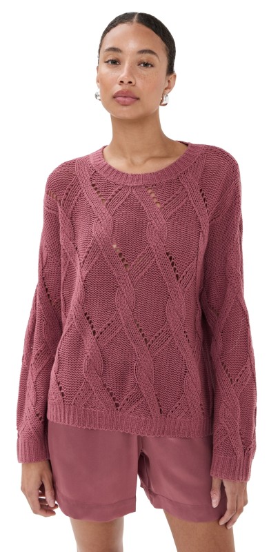 Sablyn Gia Slouchy Cashmere Crew Neck Sweater Desert Bloom