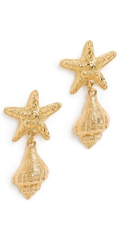 MAYAMAR Starfish Seashell Earrings Gold