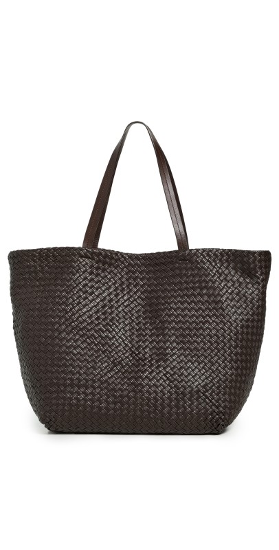 St. Agni Large Woven Trapeze Bag Chocolat
