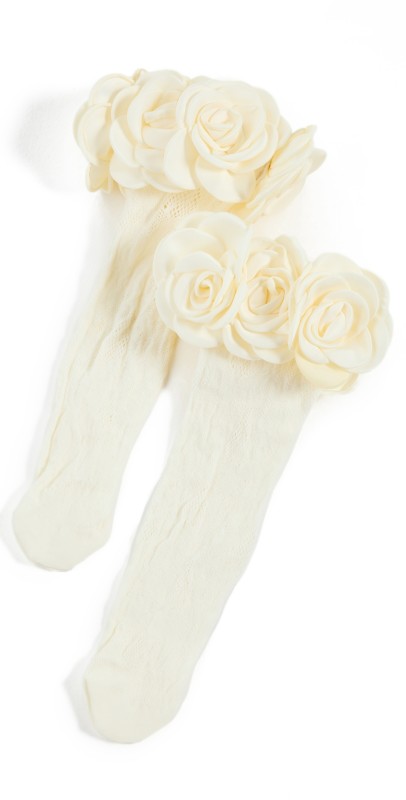 High Heel Jungle Lace Rosetta Socks Ivory
