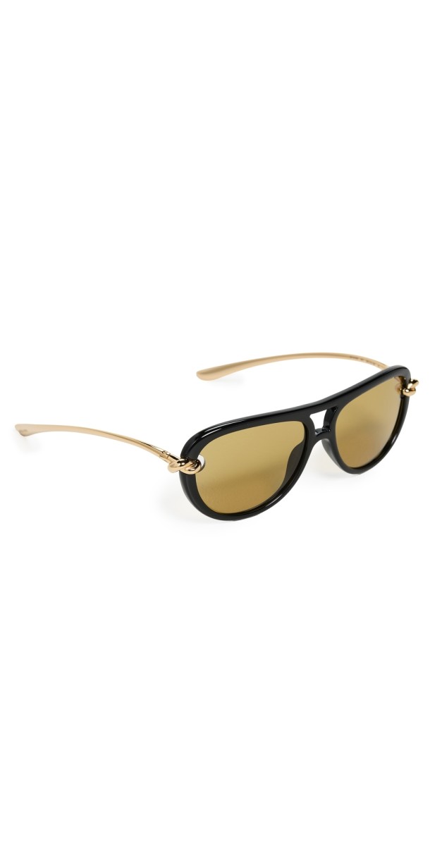 Bottega Veneta BV1418S Sunglasses Black/Gold/Yellow