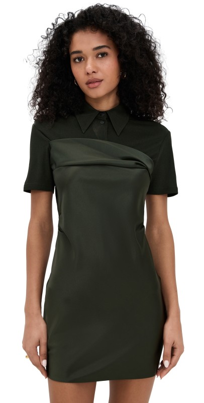 Nanushka Heceta Dress Dark Green/Anthracite