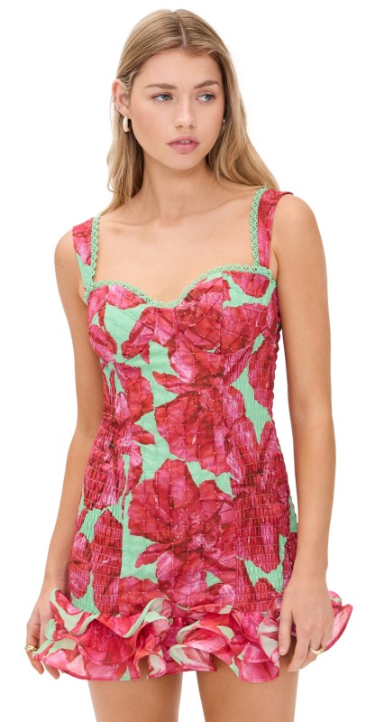 Charo Ruiz Sunil Short Dress Green Blossom