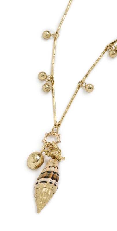 Ulla Johnson Livia Spotted Jasper and Mixed Motif Shell Necklace Jasper