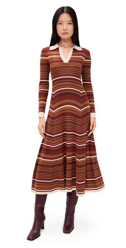 Moon River Sweater Dress Beige Multi