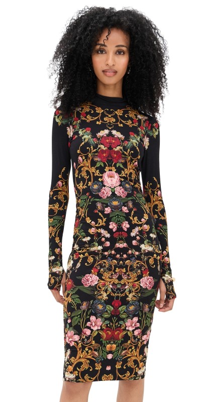 alice + olivia Delora Turtleneck Midi Dress Evermine