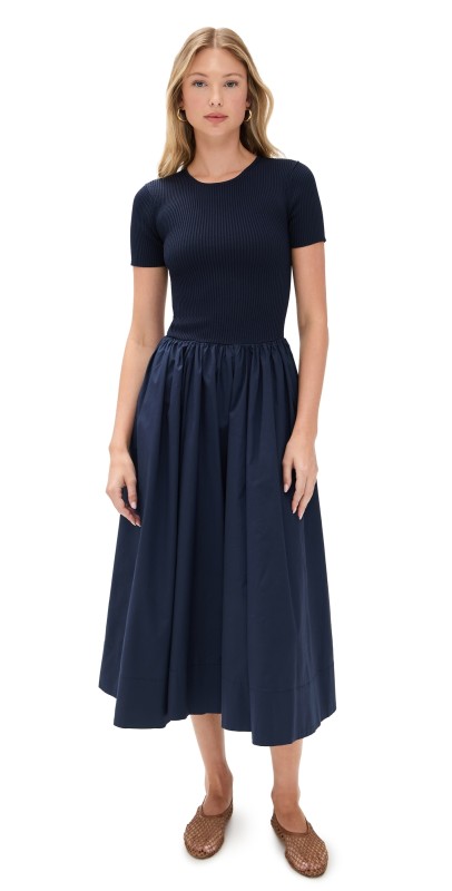 STAUD Ysabel Dress Navy