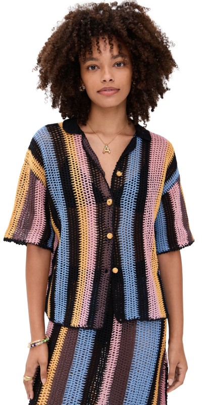 Agua Bendita Axel Crochet Shirt Multicolor