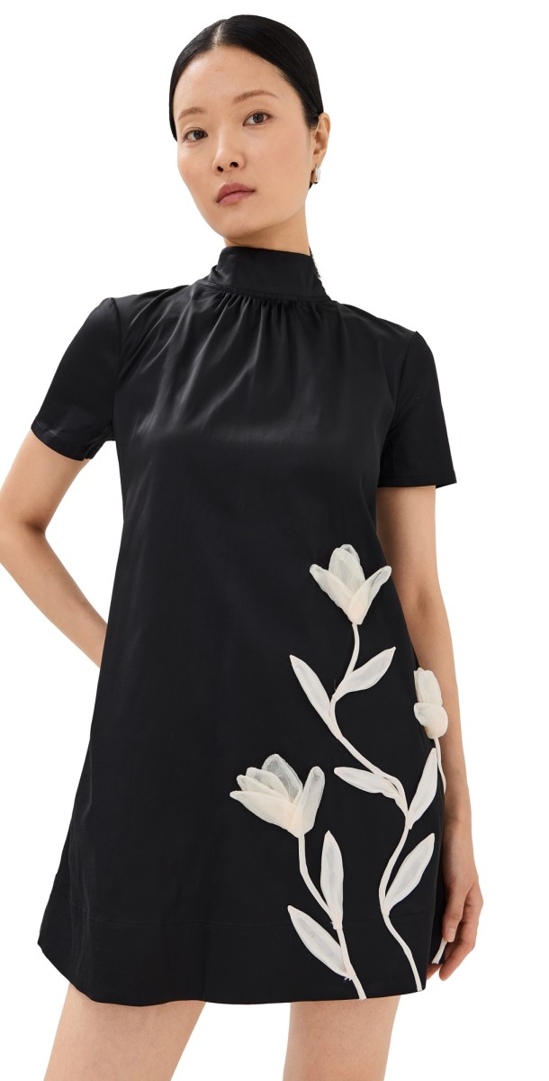 STAUD Ilana Mini Dress Black