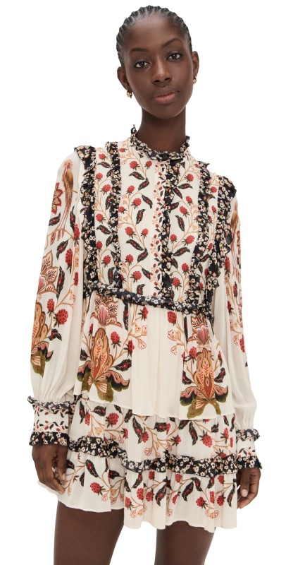 FARM Rio Berry Garden Cream Mini Dress Berry Garden Cream