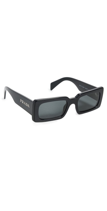 Prada Rectangular Acetate Sunglasses Black