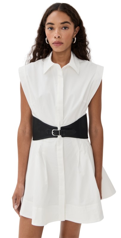 SIMKHAI Adler Belted Mini Dress White
