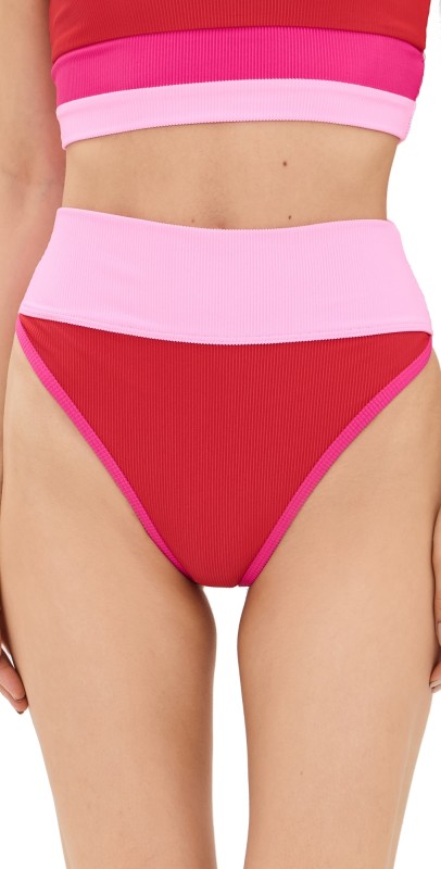 Beach Riot Emmy Bikini Bottoms Gumdrop Colorblock