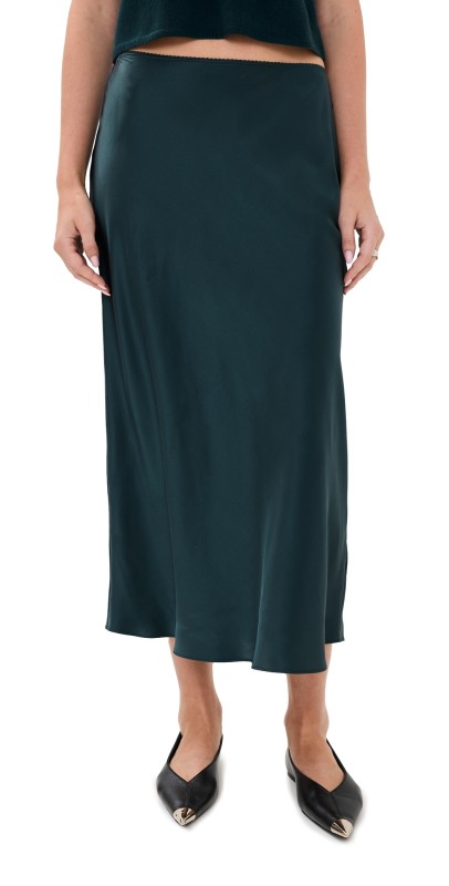 Sablyn Scallop Trim Bias Cut Pull On Skirt Compass