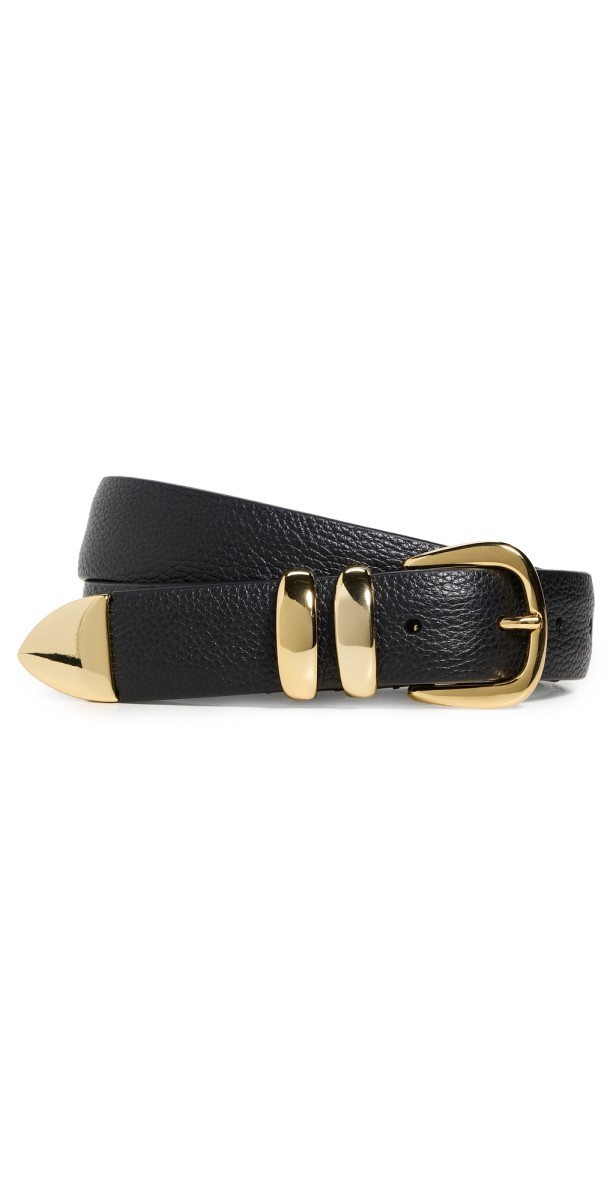Anderson's Narrow Soft Grained Calf Leather Belt Black N1