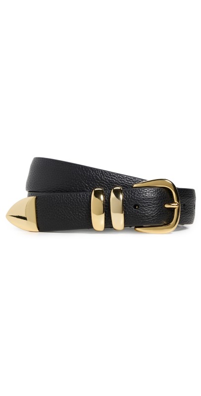 Anderson's Narrow Soft Grained Calf Leather Belt Black N1