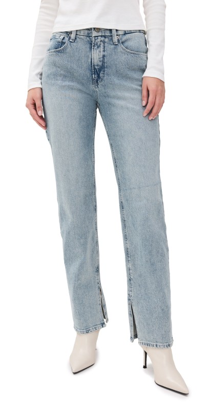 Good American Good Icon Inseam Slit Jeans Indigo750