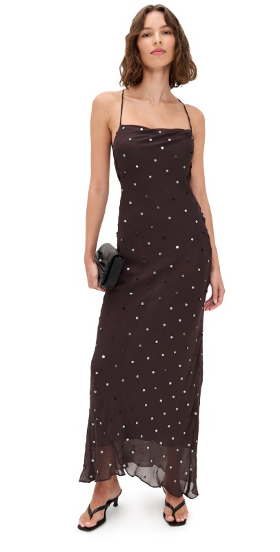 Bec + Bridge Arielle Slip Maxi Dress Dark Chocolate