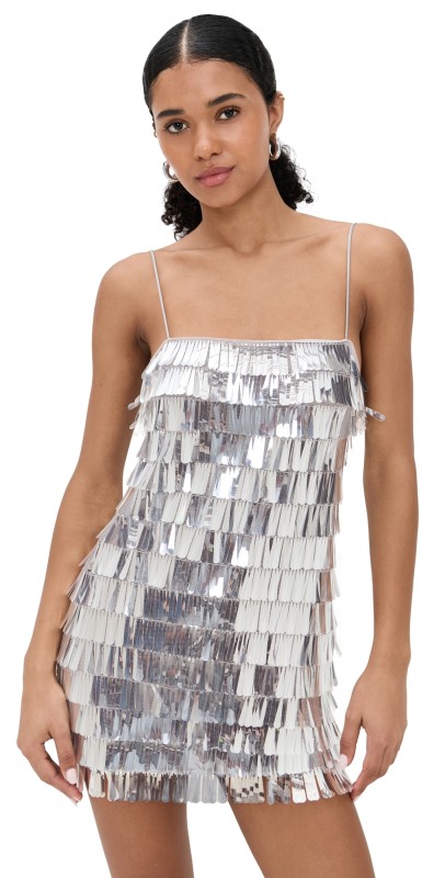 Retrofête Amalie Sequin Dress Silver Cloud