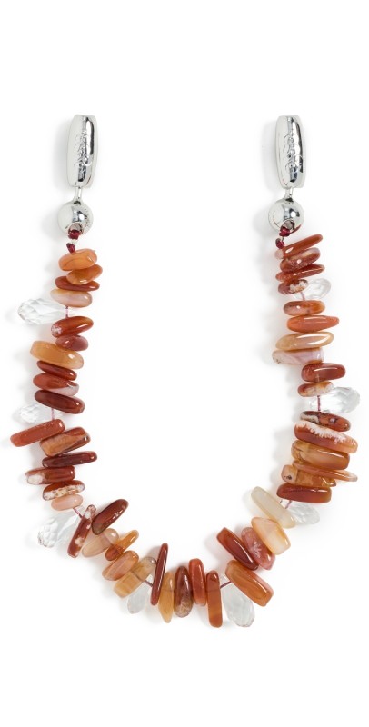 Ossa Stacked Gemstone Wristlet Red Agate/Crystal