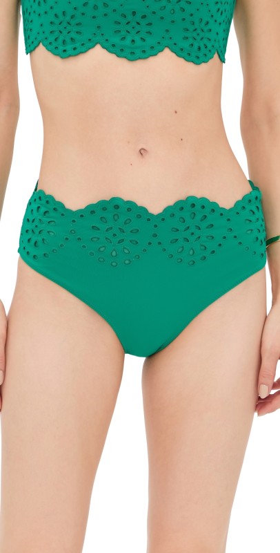 Sea Mae Scallop Bikini Bottoms Green