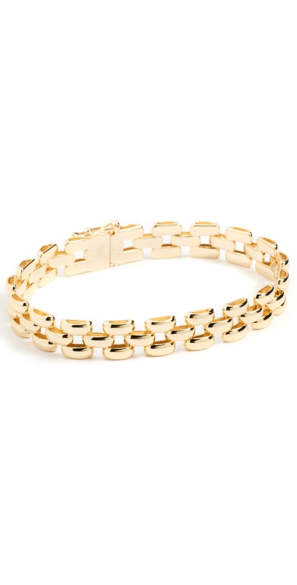 By Adina Eden Solid Watch Link Style Bracelet Gold