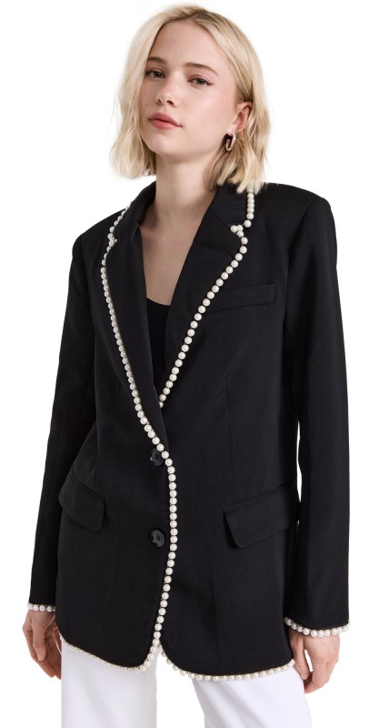 endless rose Blazer with Pearls Black