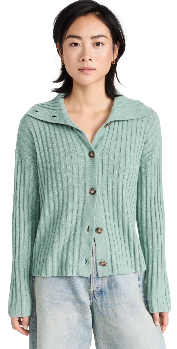 Madewell Oversize-Collar Cardigan Sweater Carolina Blue