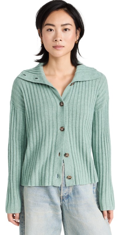 Madewell Oversize-Collar Cardigan Sweater Carolina Blue