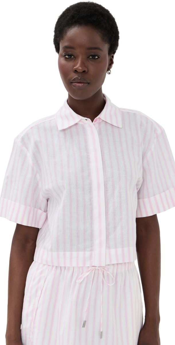 SIMKHAI Ryett Cropped Shirt Sorbet Stripe