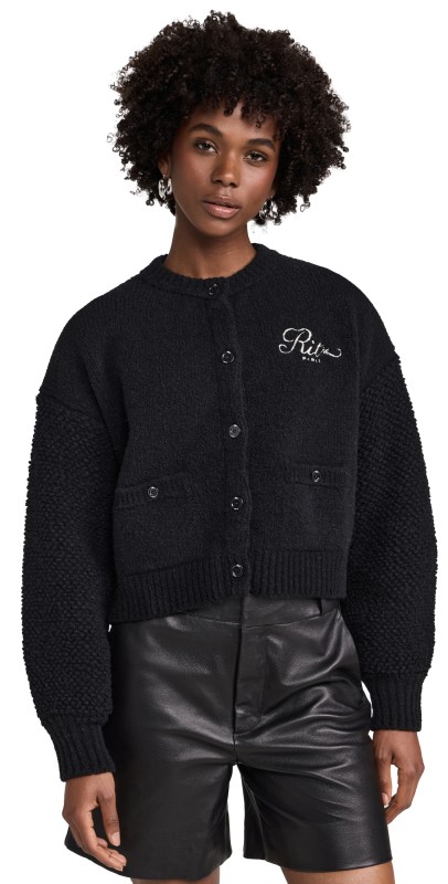 FRAME FRAME x Ritz Women's Mixed Stitch Sweater Black