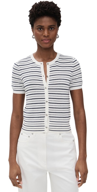 rag & bone Dina Stripe Cardigan Ivorymult