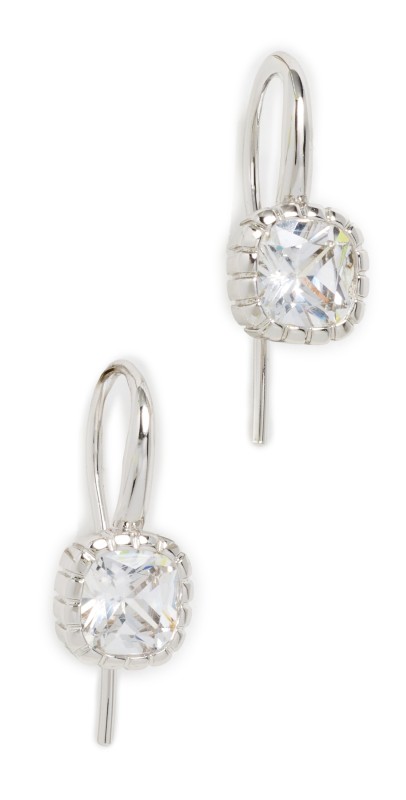 Luv Aj The Classique Cushion Hook Earrings Silver