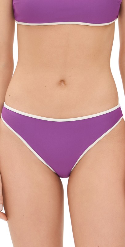 MIKOH Bruna Bikini Bottoms Royal/Ecru