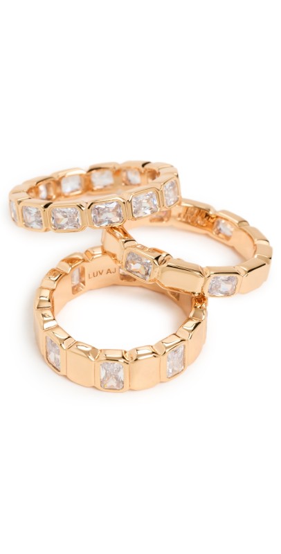 Luv Aj The Bianca Bezel Ring Set Gold