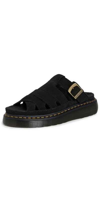 Dr. Martens Maxxy Slide Black Eh Suede Sandals Black
