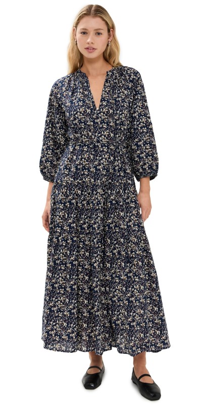 Apiece Apart Luminile Tier Maxi Dress Mira Floral Navy