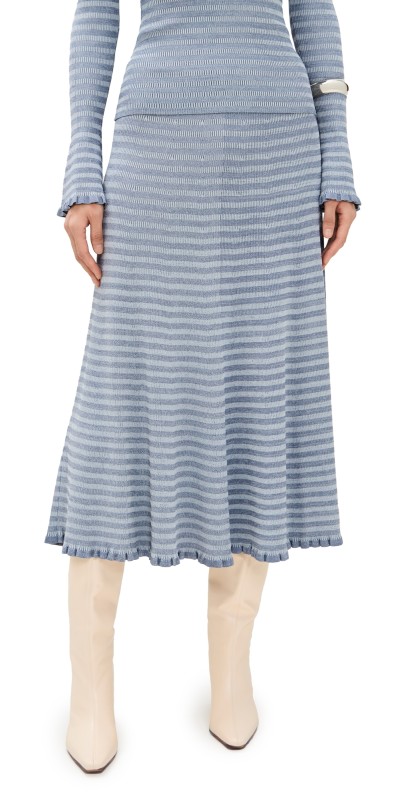 Proenza Schouler White Label Stina Skirt in Geo Knits Slate