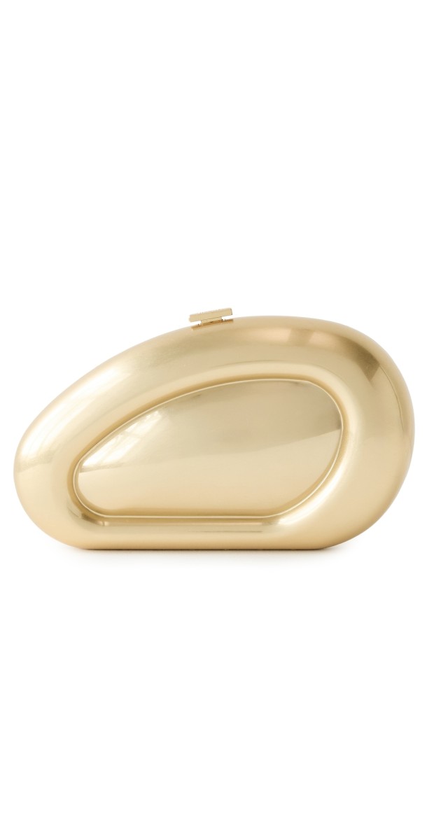 SIMKHAI Luna Oval Clutch Gold