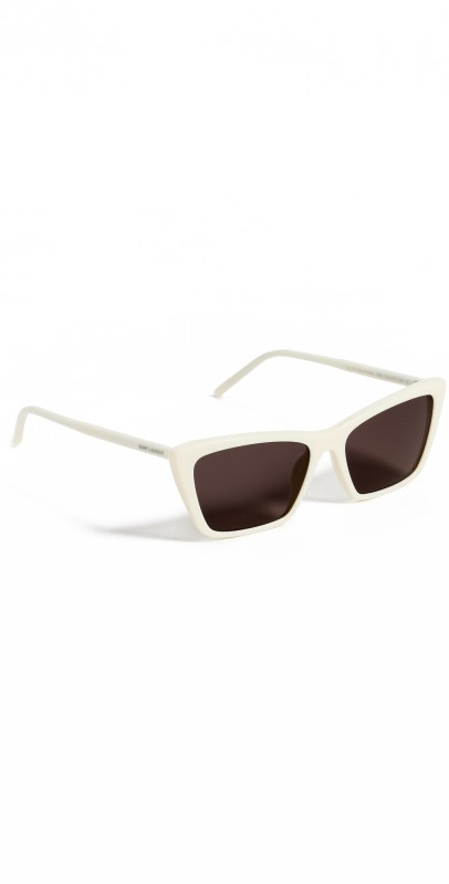 Saint Laurent Mica Thin Sunglasses Ivory/Black