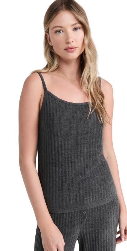 Barefoot Dreams CozyChic Ultra Light Ribbed Tank Carbon