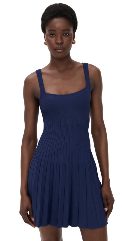 STAUD Ellison Mini Dress Navy
