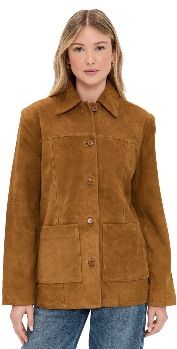 Reformation Veda Lincoln Suede Shirt Jacket Topanga Canyon