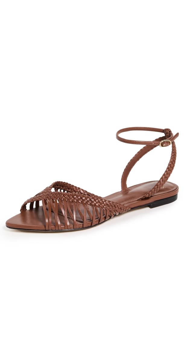 Alexandre Birman Agatha Flat Sandals Chocolate Fondue