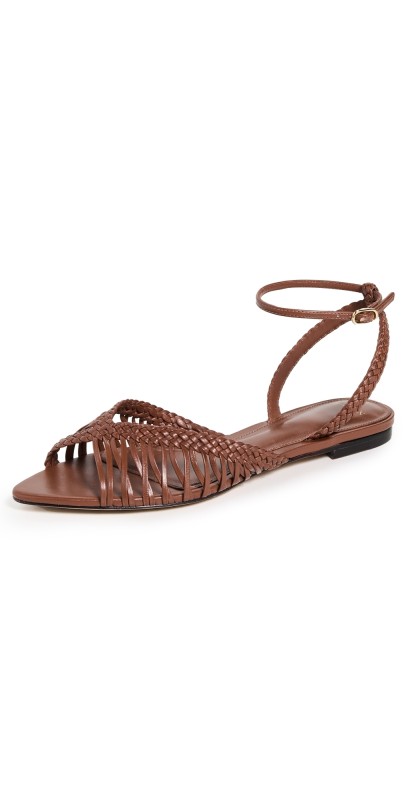 Alexandre Birman Agatha Flat Sandals Chocolate Fondue