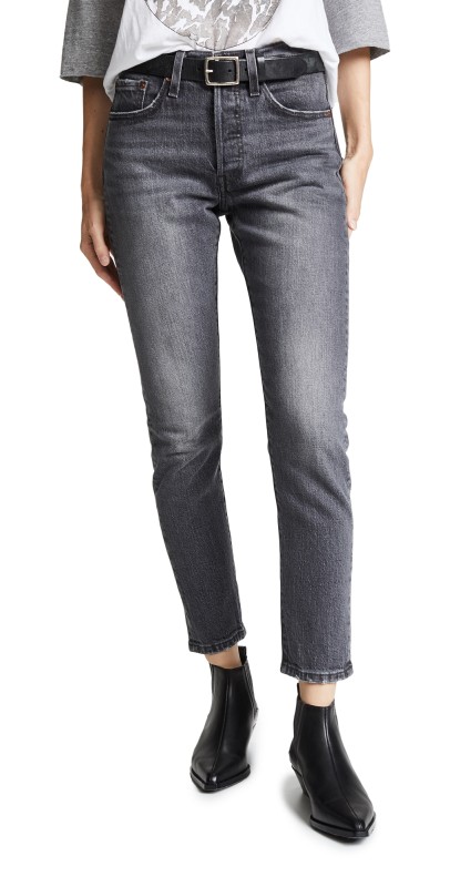 Levi's 501 Stretch Skinny Jeans Coal Black